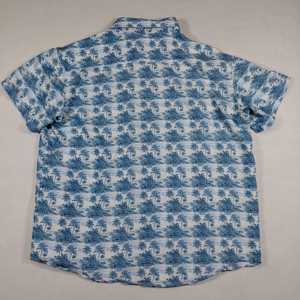 Simply Southern Mens L Tropical Palm‎ Tree Print Short Sleeve Button Up Shirt - Picture 4 of 8